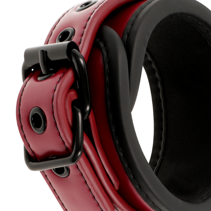 FETISH SUBMISSIVE DARK ROOM - VEGAN LEATHER HANDCUFFS WITH NEOPRENE LINING - My naughty haven #