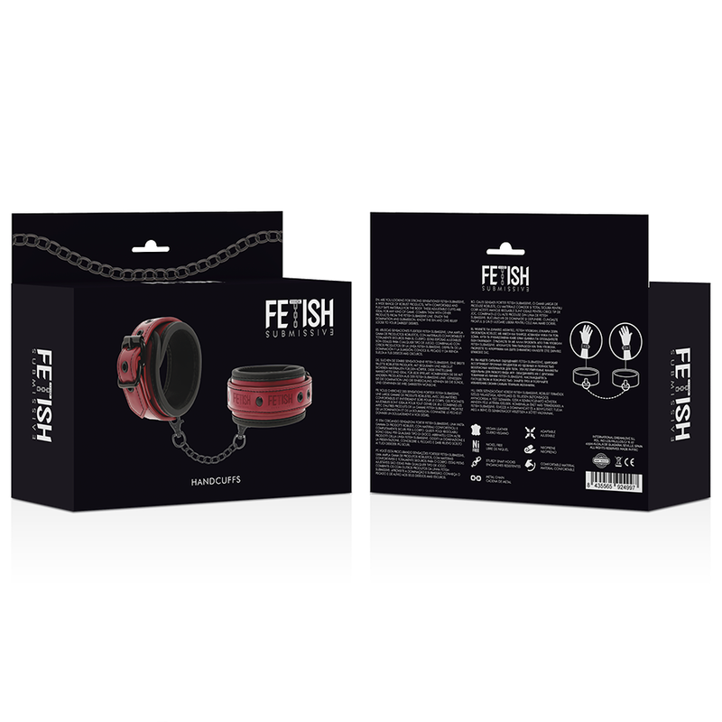 FETISH SUBMISSIVE DARK ROOM - VEGAN LEATHER HANDCUFFS WITH NEOPRENE LINING - My naughty haven #