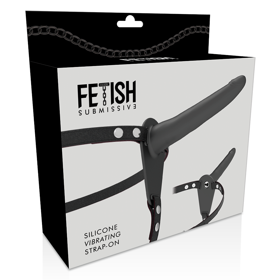 FETISH SUBMISSIVE HARNESS - BLACK SILICONE VIBRATOR 15 CM - My naughty haven #