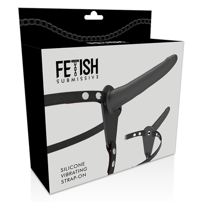 FETISH SUBMISSIVE HARNESS - BLACK SILICONE VIBRATOR 15 CM - My naughty haven #