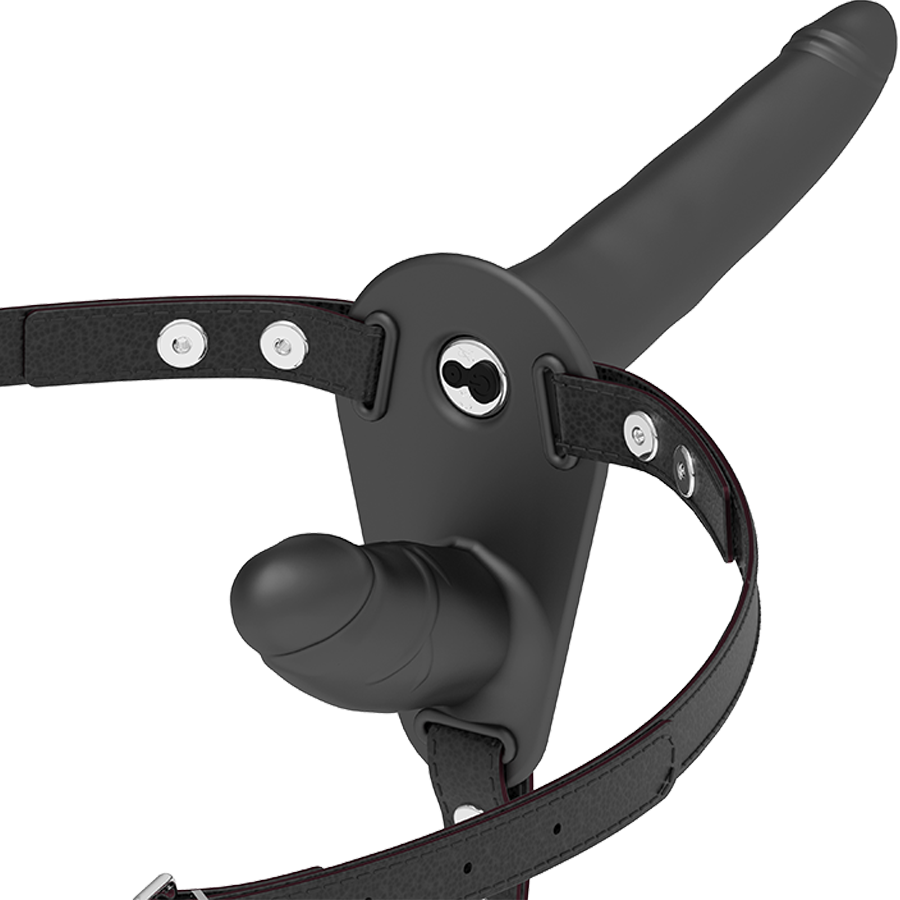 FETISH SUBMISSIVE HARNESS - DOUBLE PENETRATION BLACK VIBRATOR - My naughty haven #