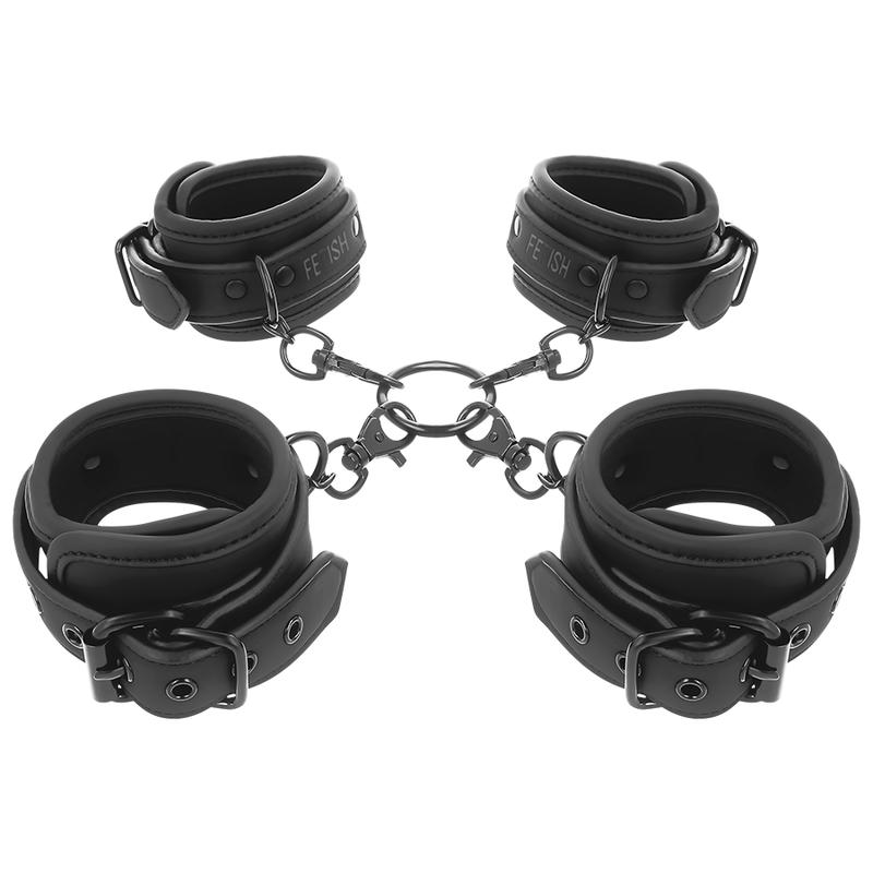 FETISH SUBMISSIVE - SET OF HAND AND ANKLE HANDCUFFS WITH NOPRENE LINING - My naughty haven #