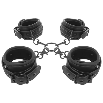 FETISH SUBMISSIVE - SET OF HAND AND ANKLE HANDCUFFS WITH NOPRENE LINING - My naughty haven #
