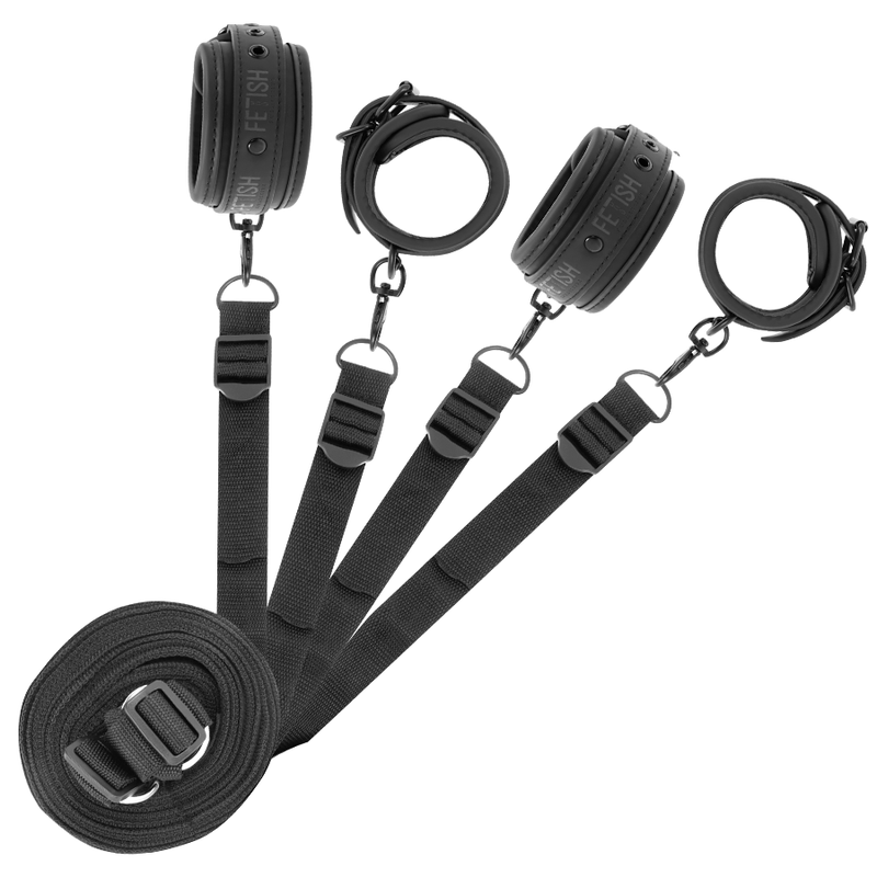 FETISH SUBMISSIVE - SET OF HANDCUFFS AND TIES WITH NOPRENE LINING - My naughty haven #