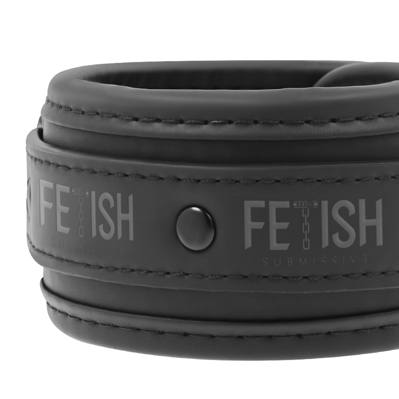 FETISH SUBMISSIVE - VEGAN LEATHER NECKLACE AND HANDCUFFS WITH NOPRENE LINING - My naughty haven #
