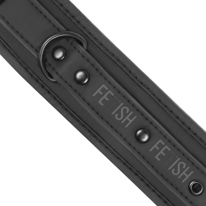 FETISH SUBMISSIVE - VEGAN LEATHER NECKLACE AND HANDCUFFS WITH NOPRENE LINING - My naughty haven #