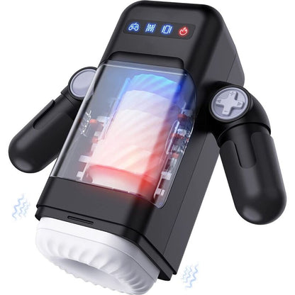 GAME CUP - THRUSTING VIBRATION MASTURBATOR WITH HEATING FUNCTION AND MOBILE SUPPORT - BLACK - My naughty haven #
