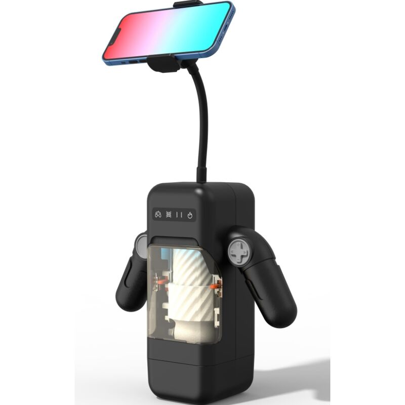 GAME CUP - THRUSTING VIBRATION MASTURBATOR WITH HEATING FUNCTION AND MOBILE SUPPORT - BLACK - My naughty haven #