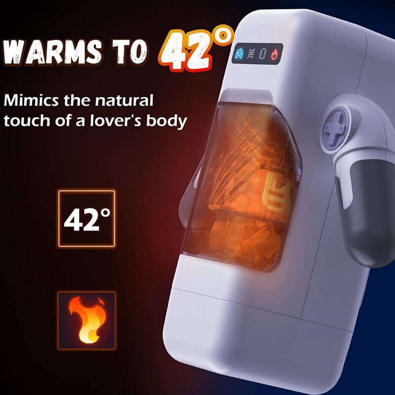 GAME CUP - THRUSTING VIBRATION MASTURBATOR WITH HEATING FUNCTION AND MOBILE SUPPORT - BLACK - My naughty haven #