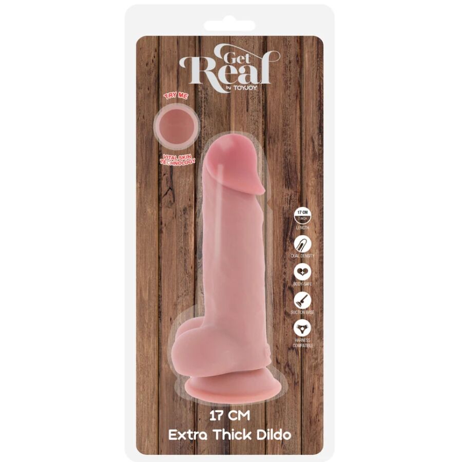 GET REAL - DELUXE REALISTIC PENIS WITH TESTICLES EXTRA THICK 17 CM - My naughty haven #