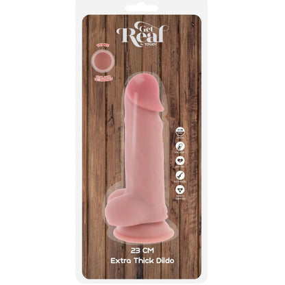 GET REAL - DELUXE REALISTIC PENIS WITH TESTICLES EXTRA THICK 23 CM - My naughty haven #