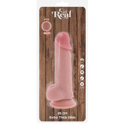 GET REAL - DELUXE REALISTIC PENIS WITH TESTICLES EXTRA THICK 25 CM - My naughty haven #