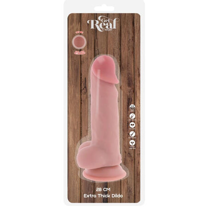 GET REAL - DELUXE REALISTIC PENIS WITH TESTICLES EXTRA THICK 28 CM - My naughty haven #