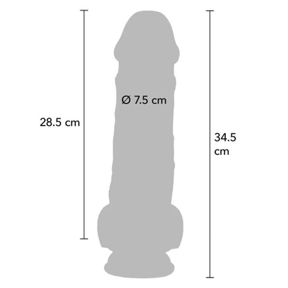 GET REAL - DELUXE REALISTIC PENIS WITH TESTICLES EXTRA THICK 34.5 CM - My naughty haven #