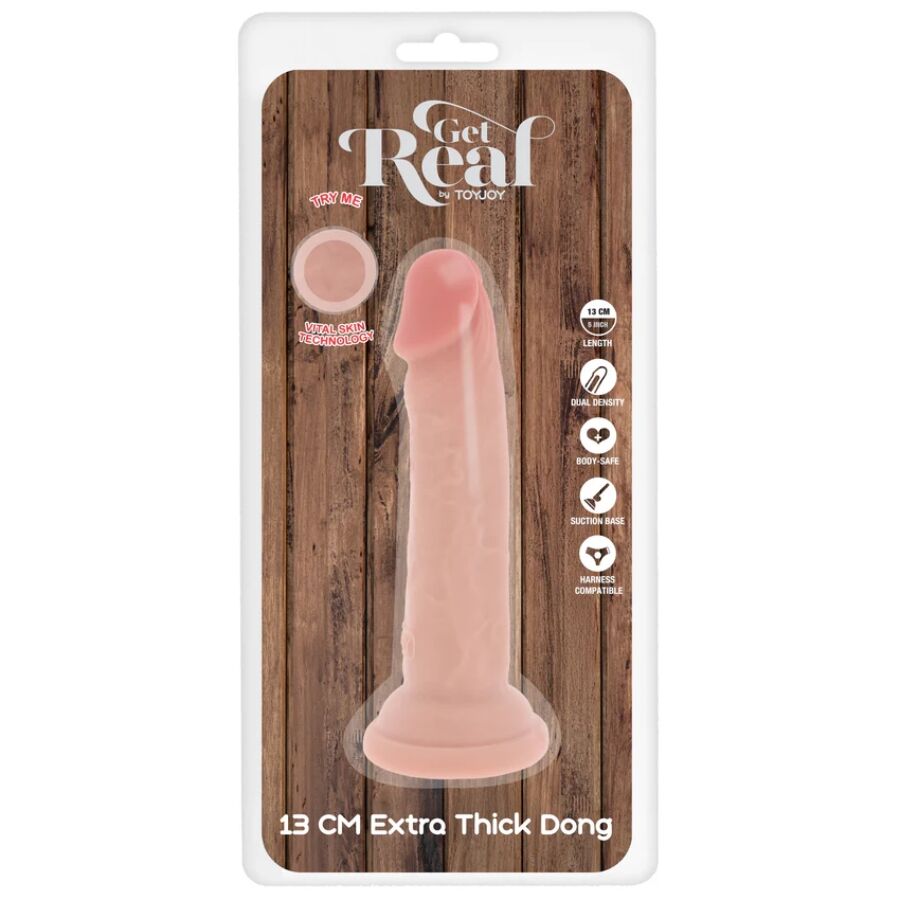 GET REAL - DELUXE THICK DOUBLE-DENSITY TPE DONG 13 CM - My naughty haven #