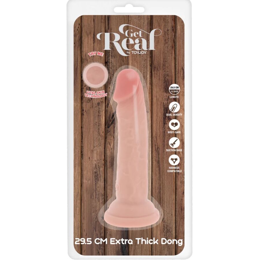 GET REAL - DELUXE THICK DOUBLE-DENSITY TPE DONG 29.5 CM - My naughty haven #