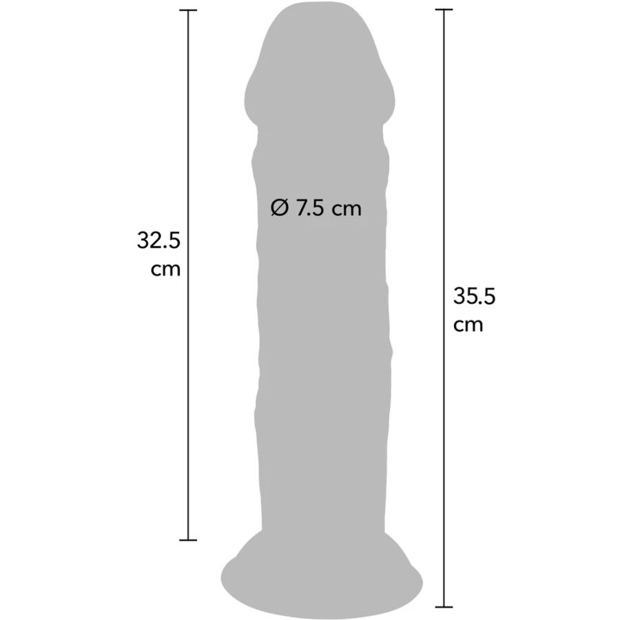 GET REAL - DELUXE THICK DOUBLE-DENSITY TPE DONG 35.5 CM - My naughty haven #
