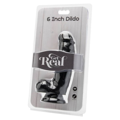 GET REAL - DILDO 12 CM WITH BALLS BLACK - My naughty haven #