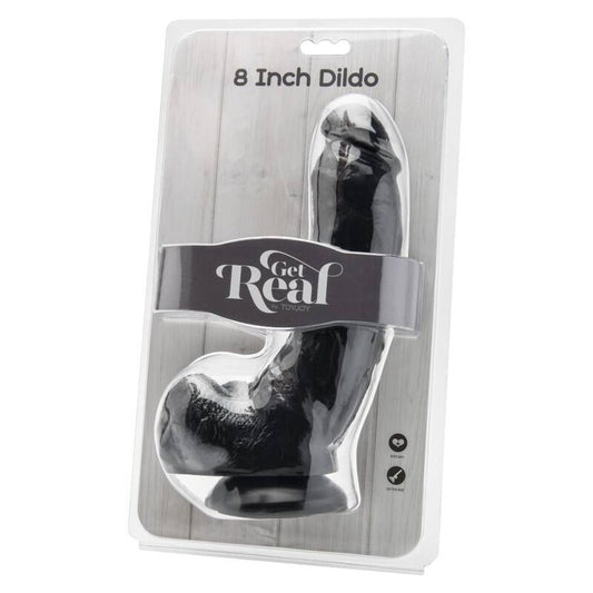 GET REAL - DILDO 20,5 CM WITH BALLS BLACK - My naughty haven #