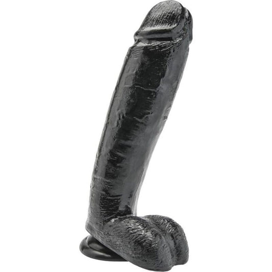 GET REAL - DILDO 25,5 CM WITH BALLS BLACK - My naughty haven #