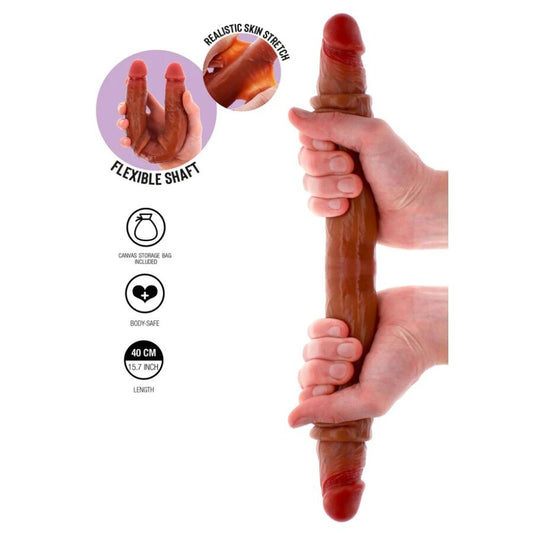 GET REAL - DOUBLE-ENDED SILICONE DILDO CARAMEL 40 CM - My naughty haven #