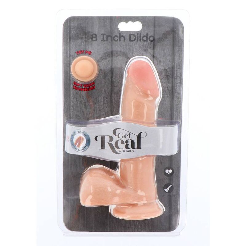 GET REAL - DUAL DENSITY DILDO 18 CM BALLS SKIN - My naughty haven #