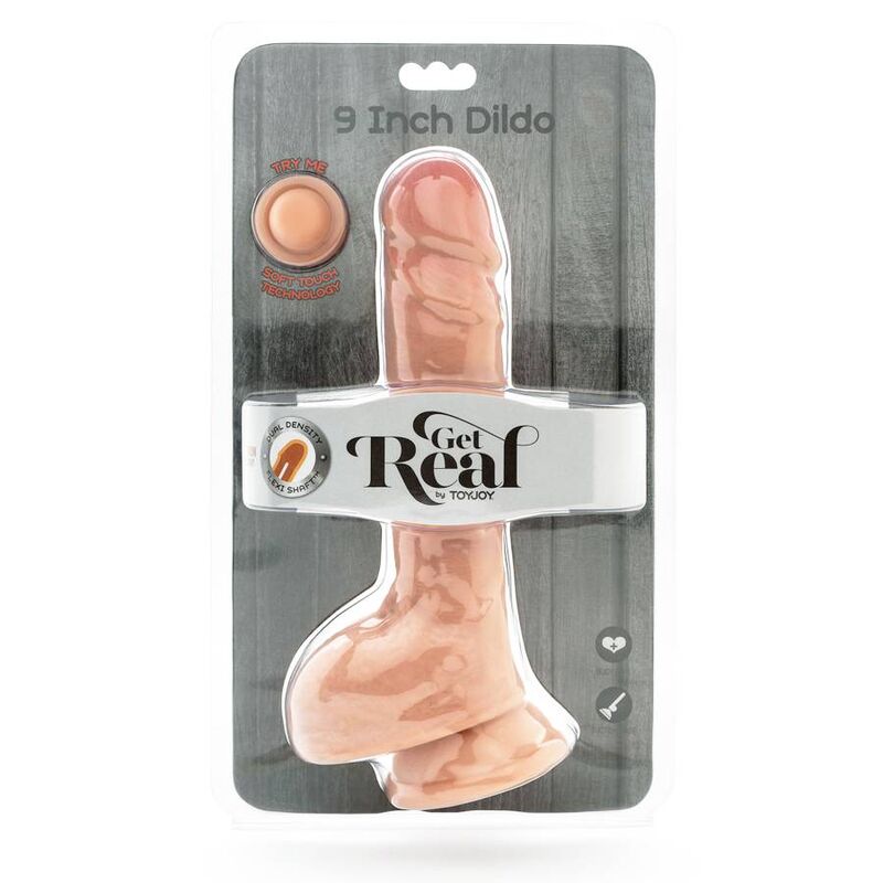 GET REAL - DUAL DENSITY DILDO 25,5 CM BALLS SKIN - My naughty haven #