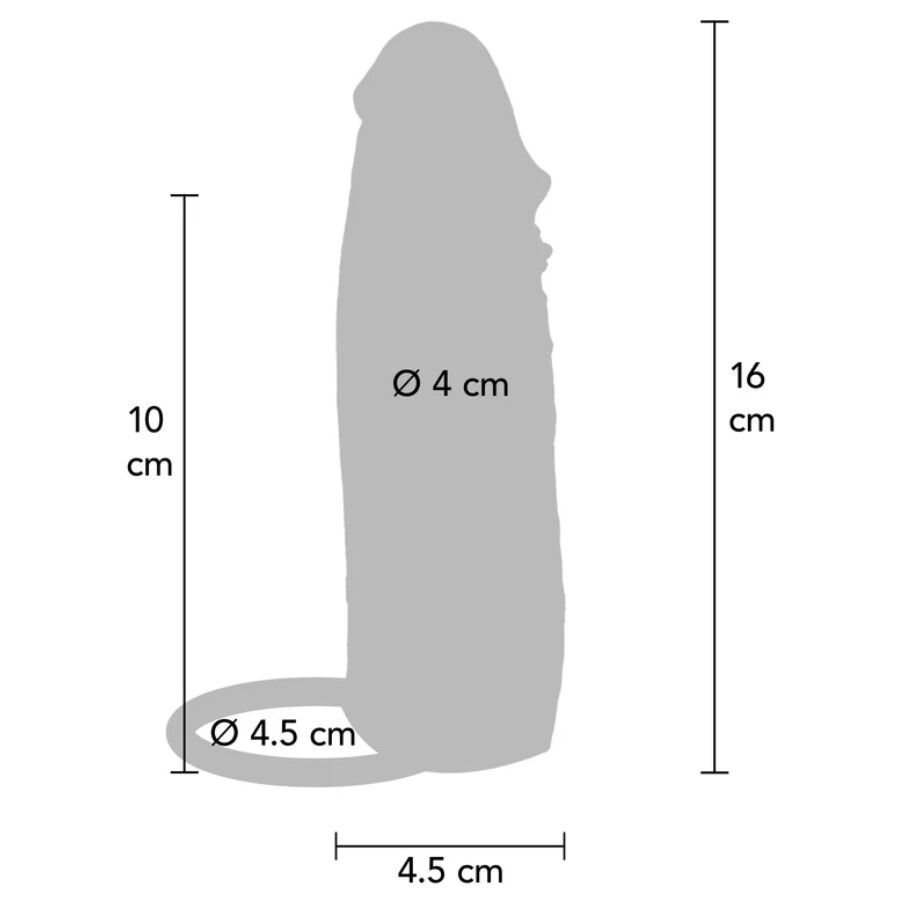 GET REAL - СИЛИКОНОВ РЪКАВ ЗА ПЕНИС ЗА ХИДРАТИРАНА КОЖА, КАРАМЕЛЕН 16 СМ