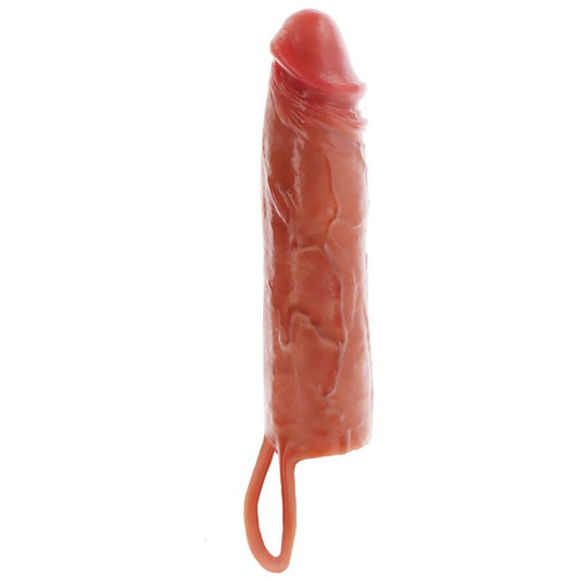 GET REAL - HYDRATED SKIN SILICONE PENIS SLEEVE CARAMEL 20 CM - My naughty haven #