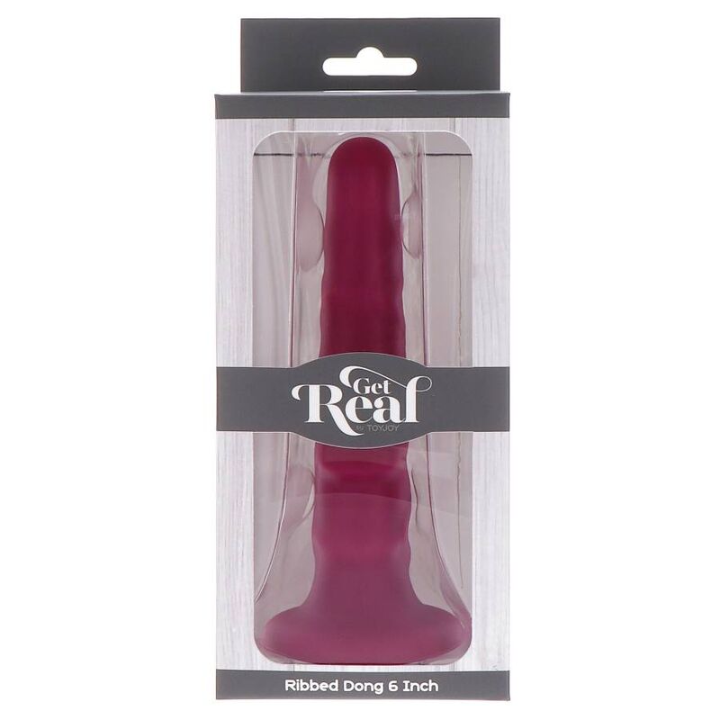 GET REAL - RIBBED DONG 12 CM RED - My naughty haven #