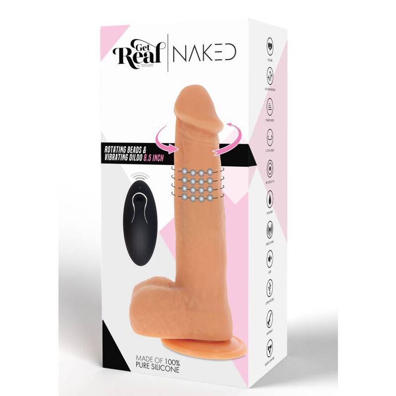 GET REAL - ROTATING BEADS VIBRATING DILDO SKIN - My naughty haven #