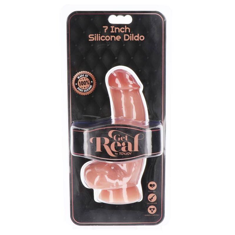 GET REAL - SILICONE DILDO 18 CM W BALLS SKIN - My naughty haven #