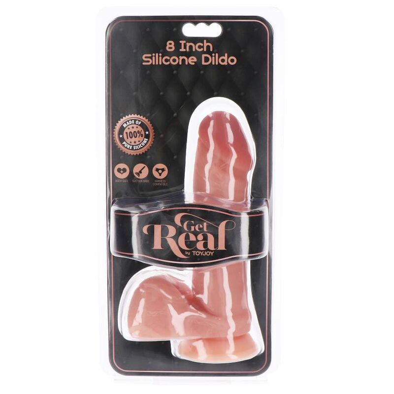GET REAL - SILICONE DILDO 20,5 CM W BALLS SKIN - My naughty haven #