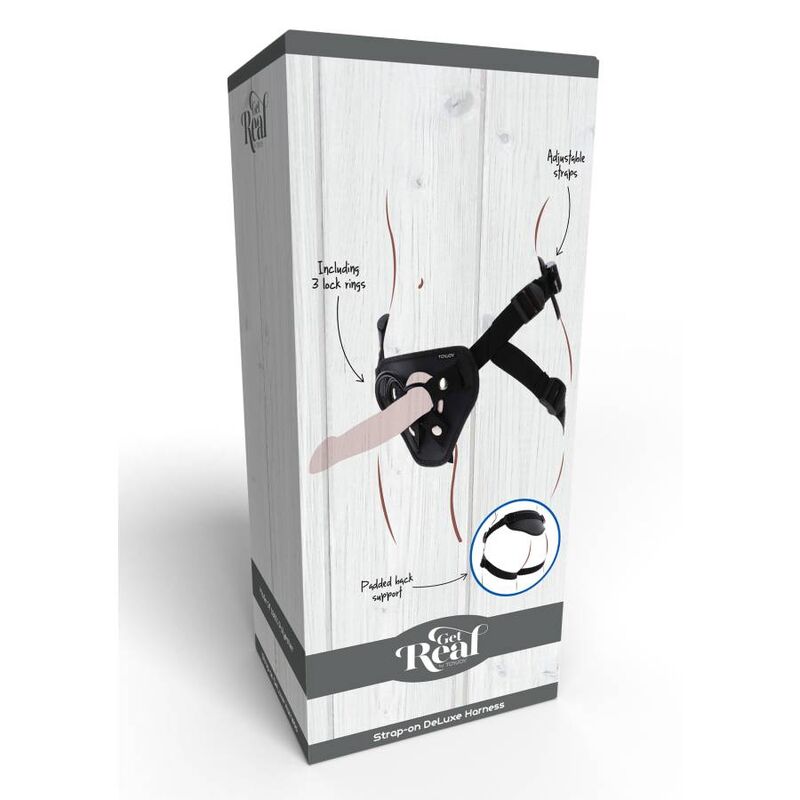 GET REAL - STRAP-ON DELUXE HARNESS BLACK - My naughty haven #