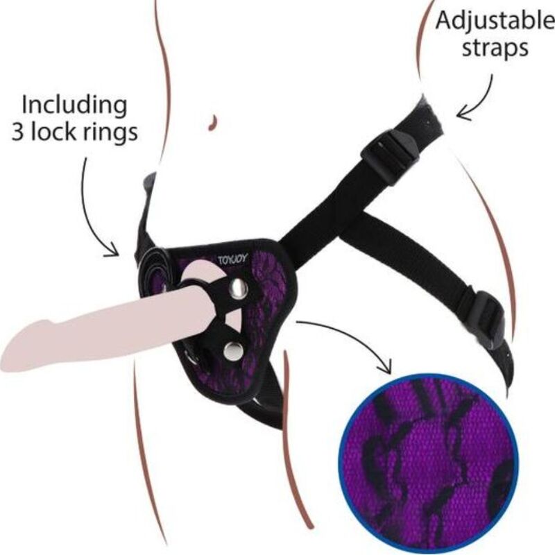 GET REAL - STRAP-ON LACE HARNESS PURPLE - My naughty haven #