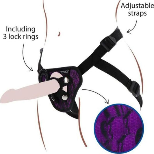 GET REAL - STRAP-ON LACE HARNESS PURPLE - My naughty haven #