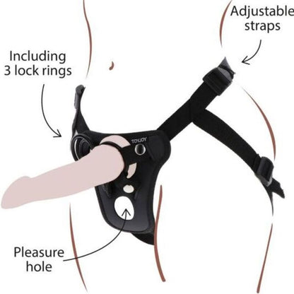 GET REAL - STRAP-ON PLEASURE HARNESS BLACK - My naughty haven #