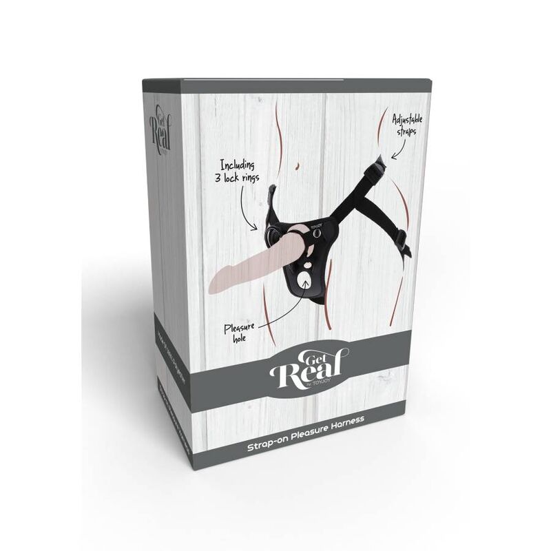 GET REAL - STRAP-ON PLEASURE HARNESS BLACK - My naughty haven #