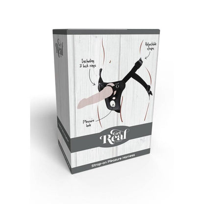 GET REAL - STRAP-ON PLEASURE HARNESS BLACK - My naughty haven #