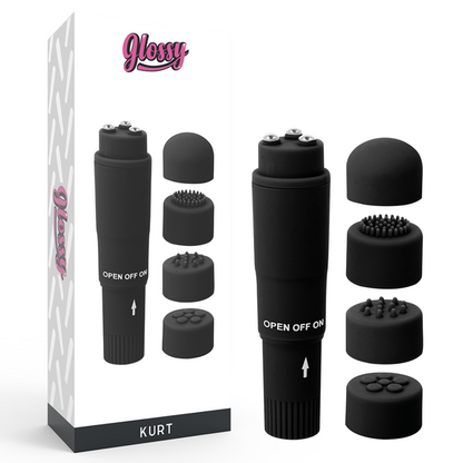 GLOSSY - KURT POCKET MASSAGER BLACK - My naughty haven #