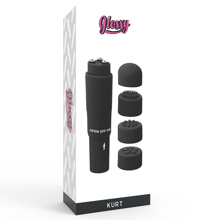GLOSSY - KURT POCKET MASSAGER BLACK - My naughty haven #