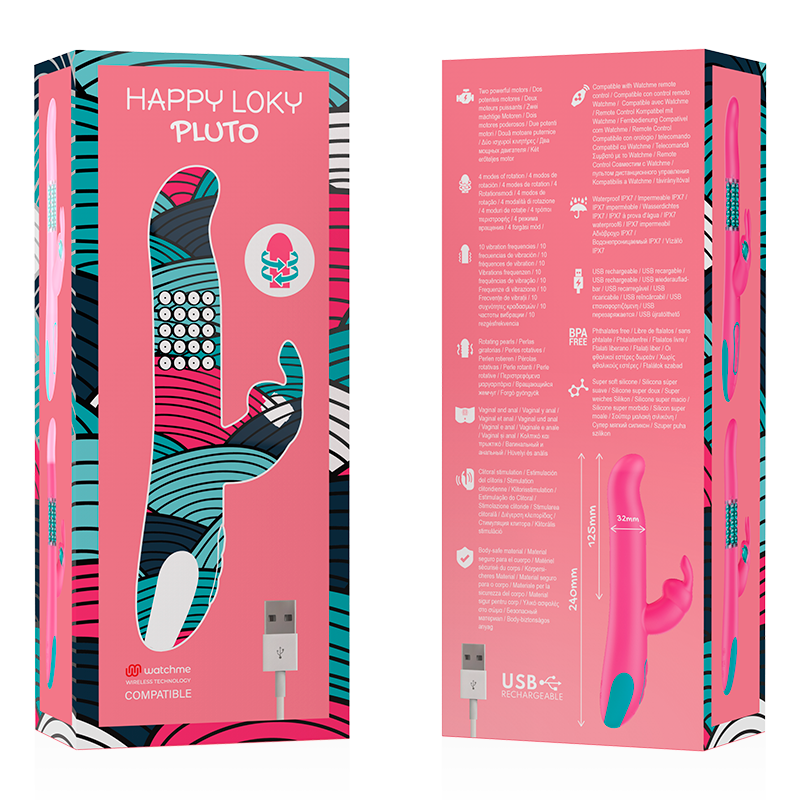 HAPPY LOKY - PLUTO RABBIT VIBRATOR & ROTATOR WATCHME WIRELESS TECHNOLOGY COMPATIBLE - My naughty haven #