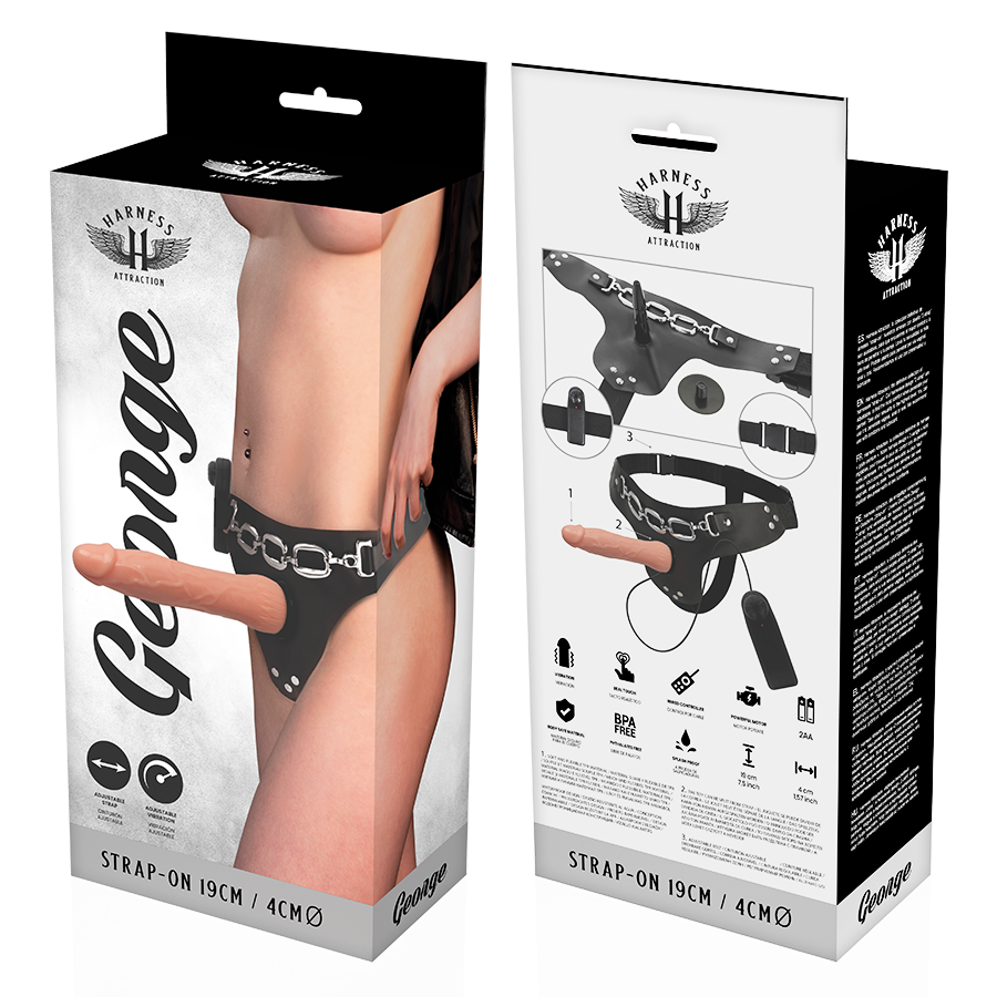 HARNESS ATTRACTION - RNES GEORGE REALISTIC VIBRATOR 19 CM -O- 4 CM - My naughty haven #