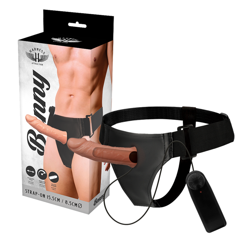 HARNESS ATTRACTION - RNES HOLLOW BENNY WITH VIBRATOR 15 CM -O- 4.5 CM - My naughty haven #