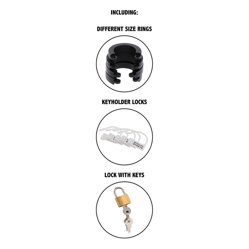 HIDDEN DESIRE - EXTREME CHASTITY COCK CAGE SILICONE SIZE L BLACK - My naughty haven #