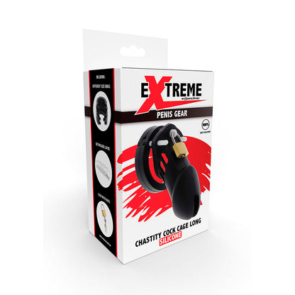 HIDDEN DESIRE - EXTREME CHASTITY COCK CAGE SILICONE SIZE L BLACK - My naughty haven #
