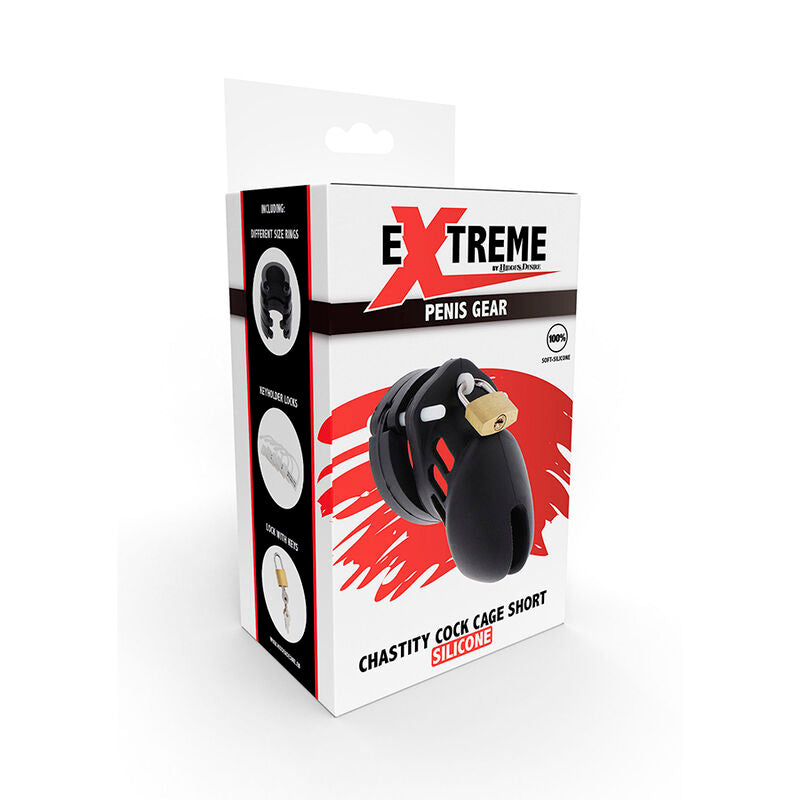HIDDEN DESIRE - EXTREME CHASTITY COCK CAGE SILICONE SIZE S BLACK - My naughty haven #