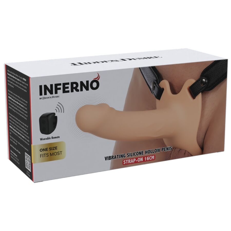 HIDDEN DESIRE - INFERNO VIBRATING PENIS SLEEVE STRAP-ON  16 CM - My naughty haven #