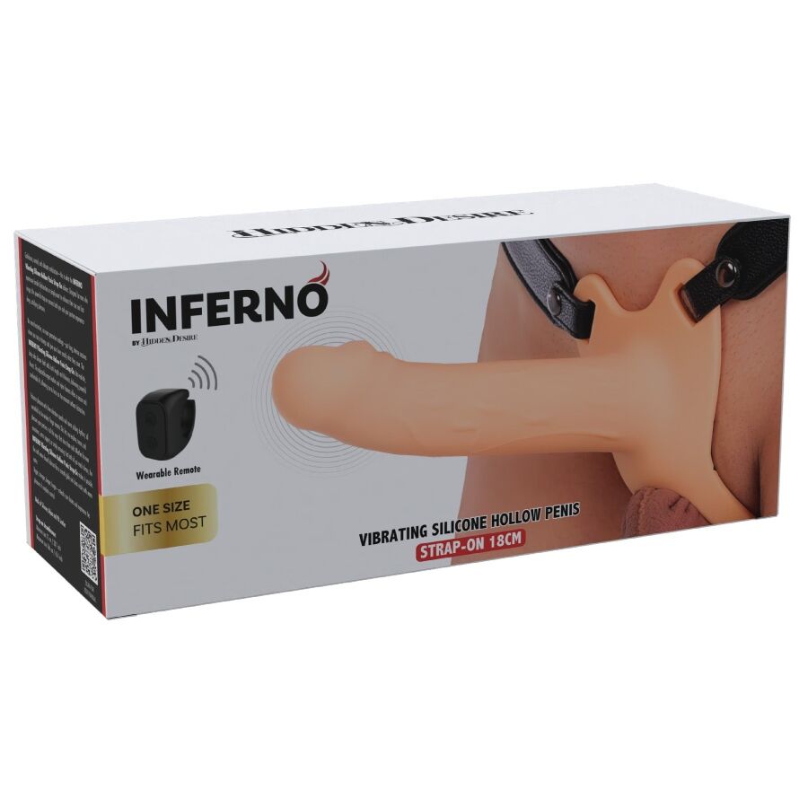 HIDDEN DESIRE - INFERNO VIBRATING PENIS SLEEVE STRAP-ON 18 CM - My naughty haven #