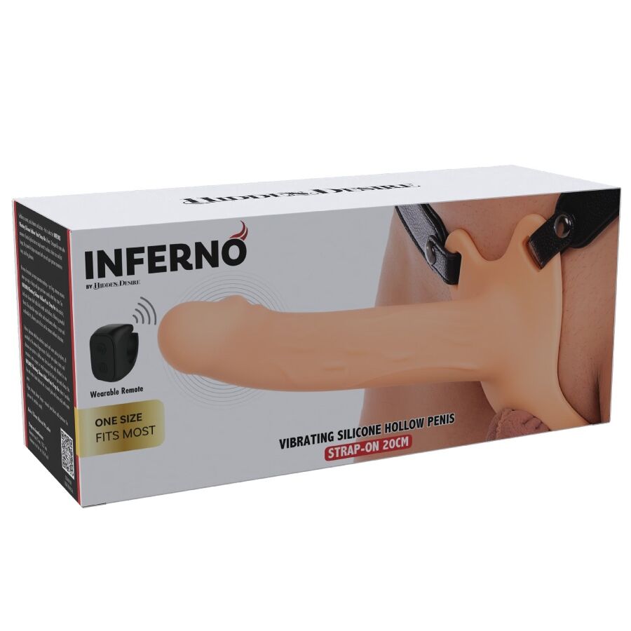 HIDDEN DESIRE - INFERNO VIBRATING PENIS SLEEVE STRAP-ON 20 CM - My naughty haven #